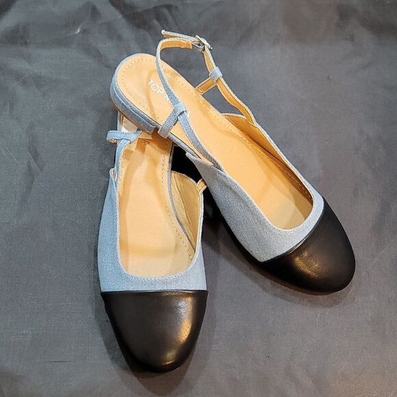 BRAND NEW TOP MODA SLINGBACK LOW BLOCK-HEEL ADJUSTABLE BUCKLE SHOE G1 - Picture 10 of 13